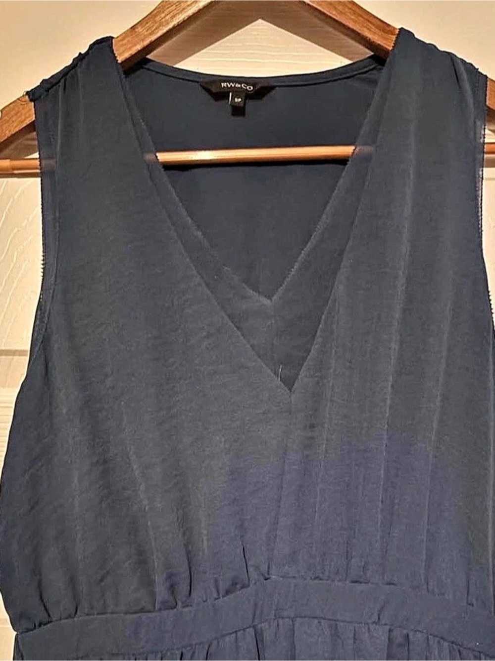 RW&Co. Women's Blue V-Neck Midi Dress